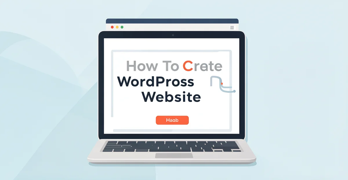 Featured image: Professional featured image for: How To Create WordPress Website. Clean editorial illustration, mode